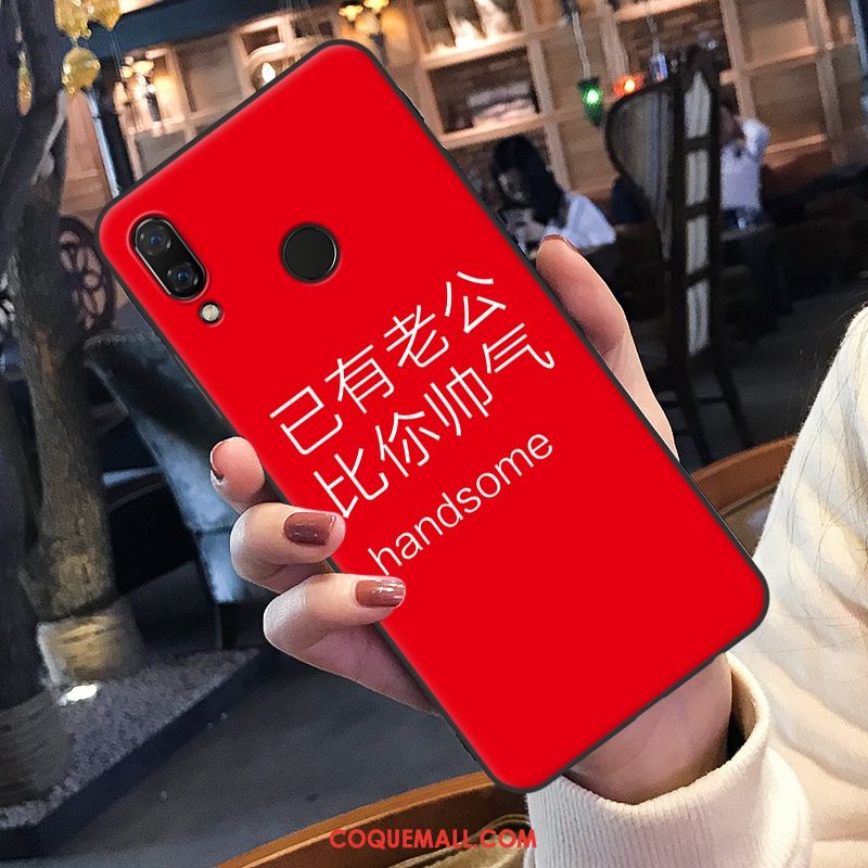 Étui Huawei Nova 3e Net Rouge Marque De Tendance Incassable, Coque Huawei Nova 3e Amoureux Téléphone Portable