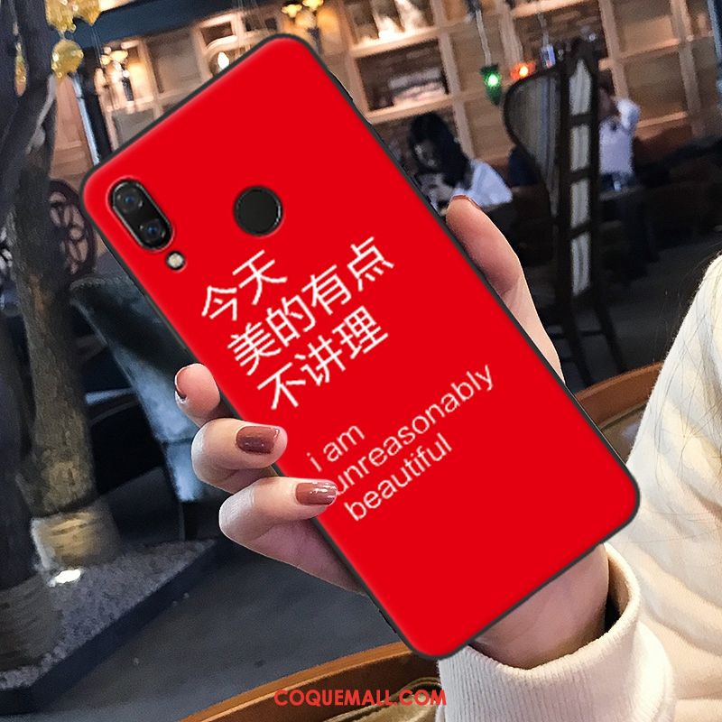 Étui Huawei Nova 3e Net Rouge Marque De Tendance Incassable, Coque Huawei Nova 3e Amoureux Téléphone Portable