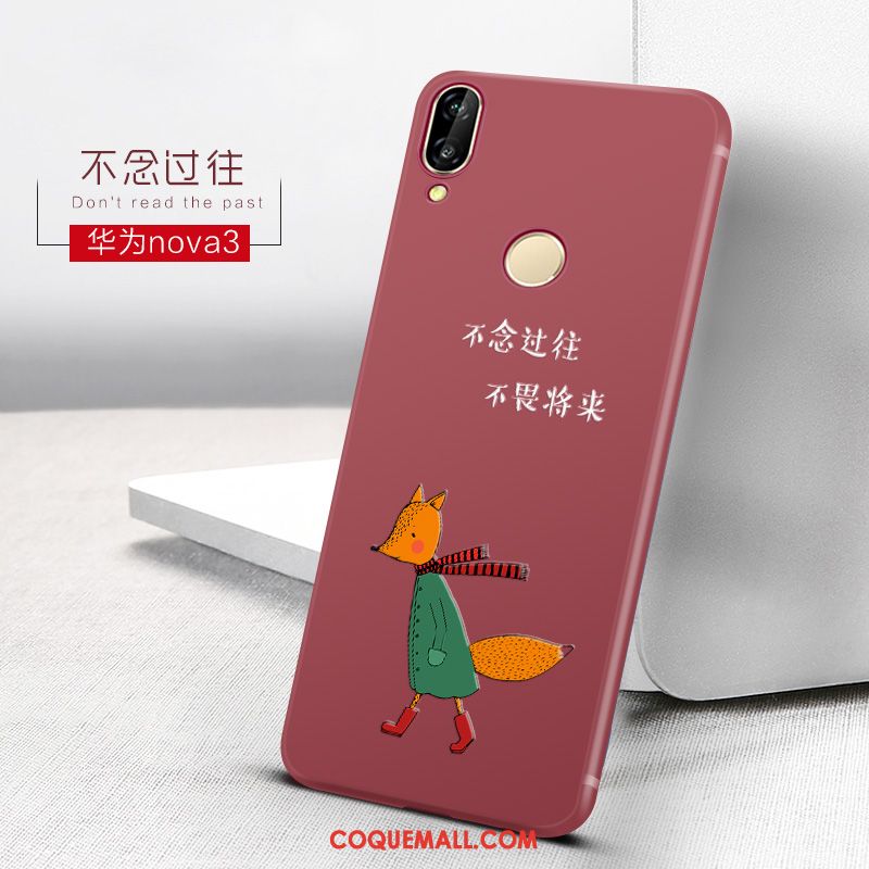 Étui Huawei Nova 3e Net Rouge Tendance Charmant, Coque Huawei Nova 3e Tout Compris Petit