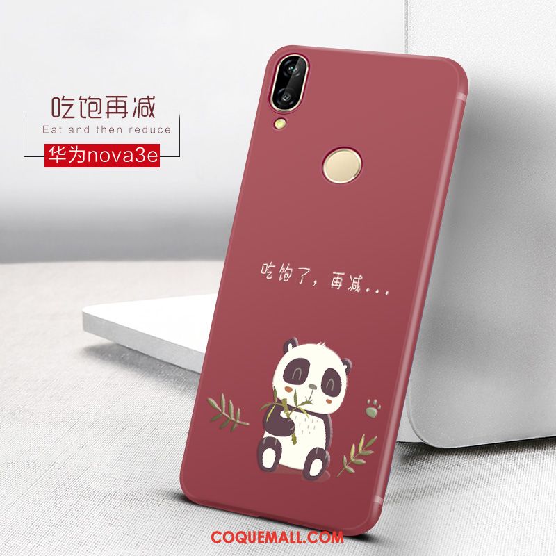 Étui Huawei Nova 3e Net Rouge Tendance Charmant, Coque Huawei Nova 3e Tout Compris Petit