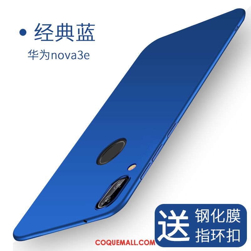 Étui Huawei Nova 3e Noir Incassable Difficile, Coque Huawei Nova 3e Très Mince Téléphone Portable