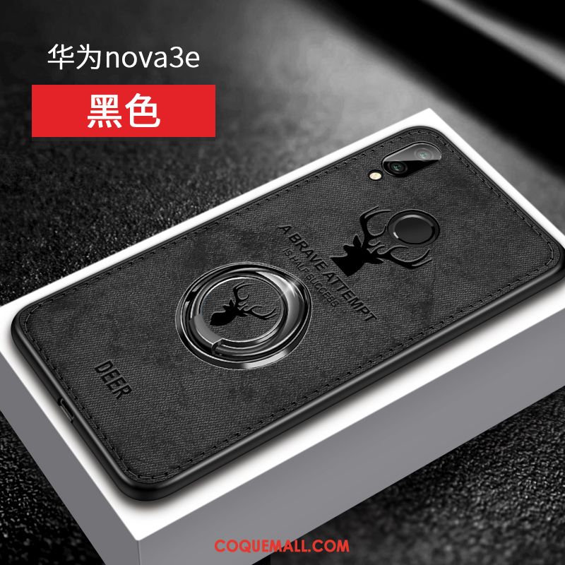 Étui Huawei Nova 3e Noir Incassable Personnalité, Coque Huawei Nova 3e Tout Compris Téléphone Portable