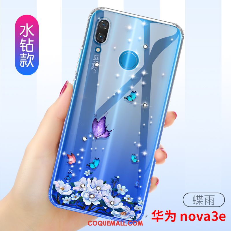 Étui Huawei Nova 3e Nouveau Silicone Très Mince, Coque Huawei Nova 3e Téléphone Portable Tout Compris