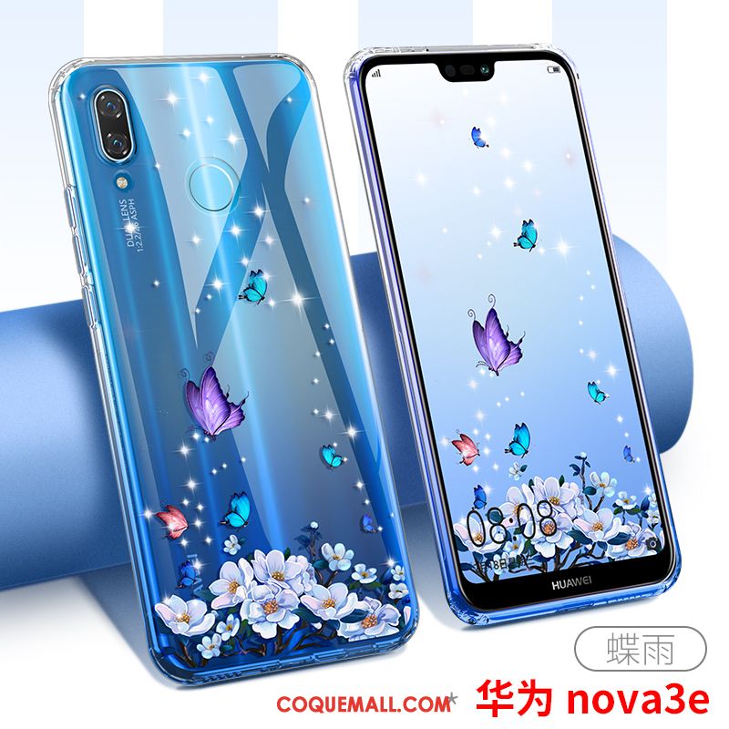 Étui Huawei Nova 3e Nouveau Silicone Très Mince, Coque Huawei Nova 3e Téléphone Portable Tout Compris