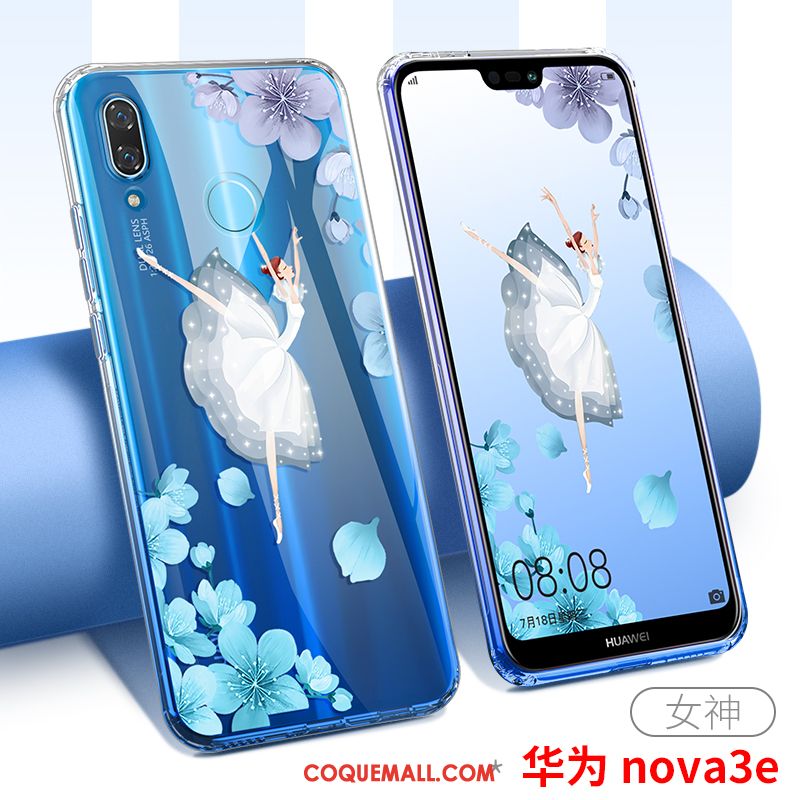 Étui Huawei Nova 3e Nouveau Silicone Très Mince, Coque Huawei Nova 3e Téléphone Portable Tout Compris