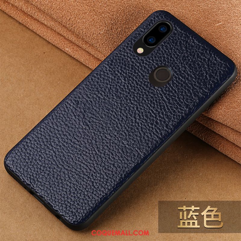 Étui Huawei Nova 3e Protection Téléphone Portable Noir, Coque Huawei Nova 3e Cuir Véritable Étui En Cuir