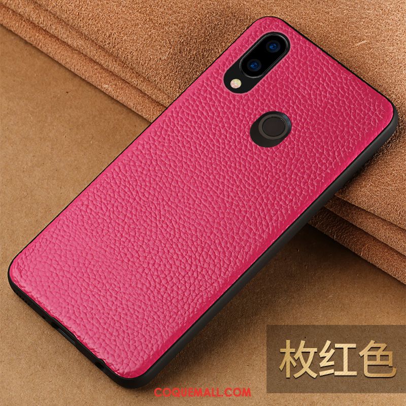 Étui Huawei Nova 3e Protection Téléphone Portable Noir, Coque Huawei Nova 3e Cuir Véritable Étui En Cuir