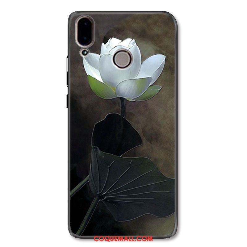 Étui Huawei Nova 3e Silicone Ornements Suspendus Fleur, Coque Huawei Nova 3e Téléphone Portable Vintage