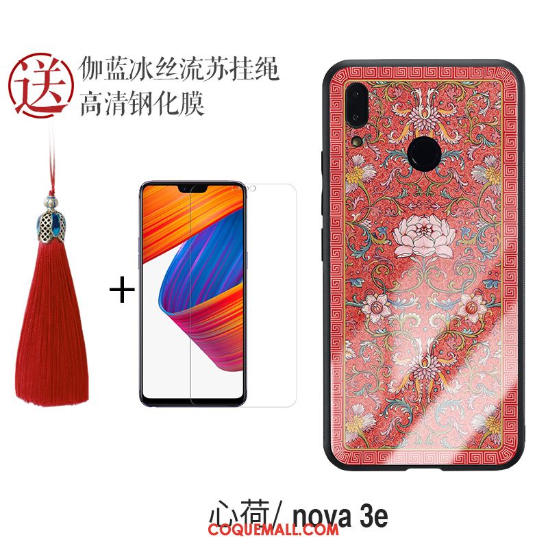 Étui Huawei Nova 3e Silicone Personnalité Tout Compris, Coque Huawei Nova 3e Rouge Incassable