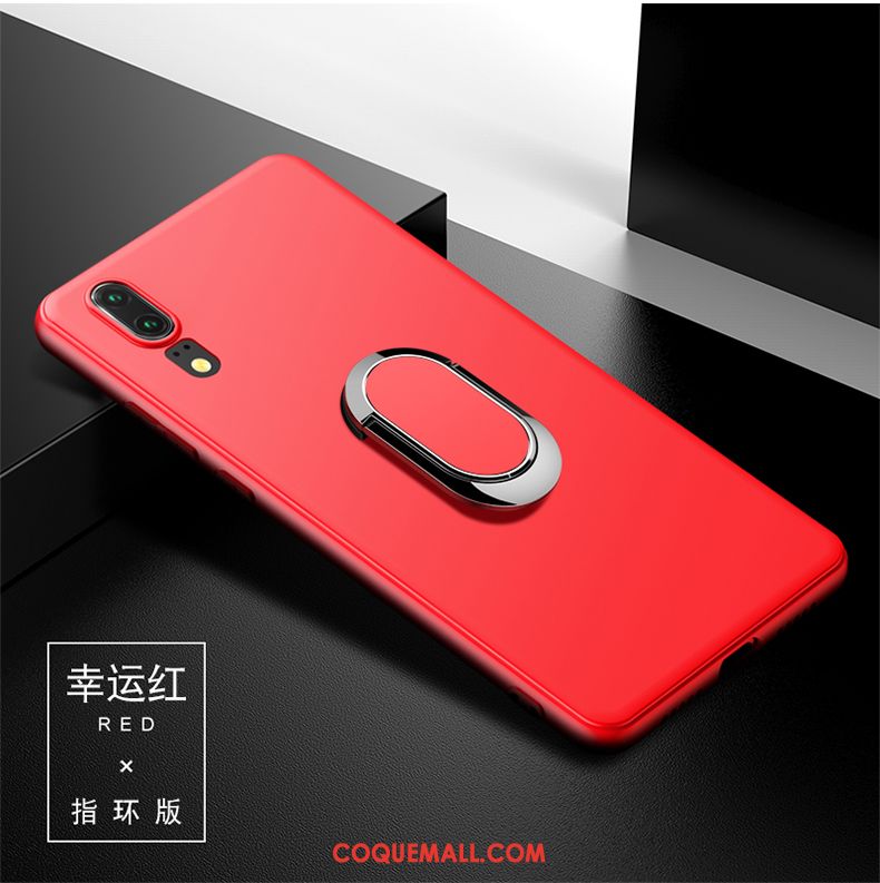 Étui Huawei Nova 3e Silicone Tendance Rouge, Coque Huawei Nova 3e Fluide Doux Jeunesse