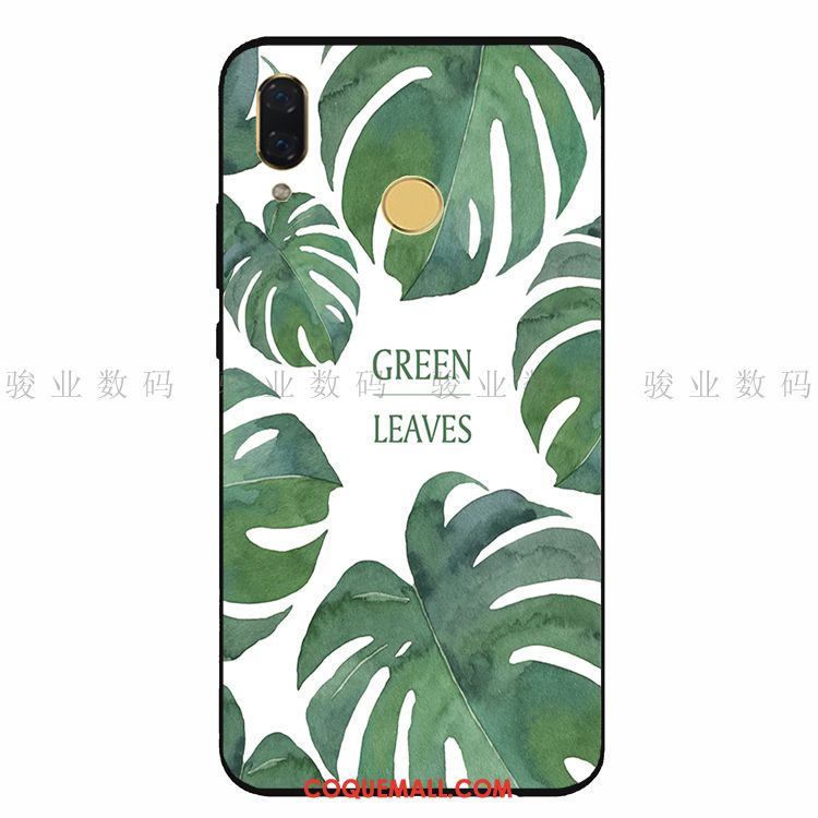 Étui Huawei Nova 3e Simple Protection Plante, Coque Huawei Nova 3e Téléphone Portable Fluide Doux