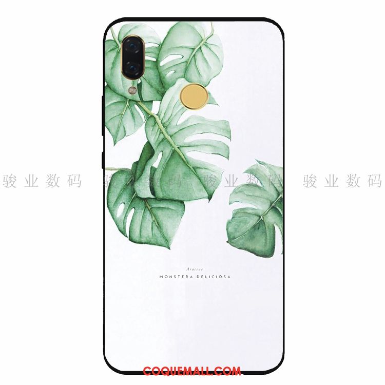 Étui Huawei Nova 3e Simple Protection Plante, Coque Huawei Nova 3e Téléphone Portable Fluide Doux