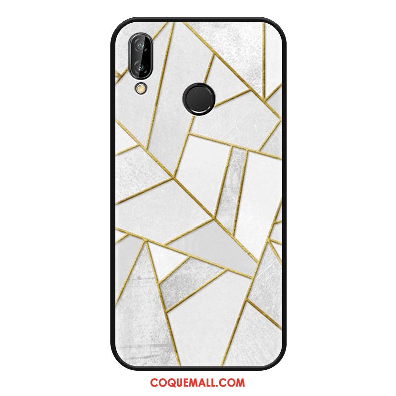 Étui Huawei Nova 3e Tout Compris Blanc Protection, Coque Huawei Nova 3e Tendance Personnalité