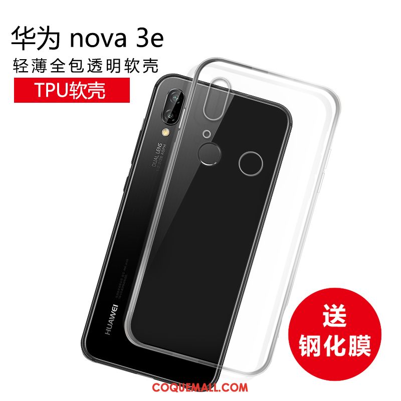 Étui Huawei Nova 3e Téléphone Portable Délavé En Daim Créatif, Coque Huawei Nova 3e Tout Compris Difficile