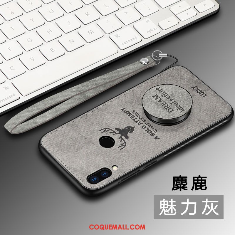 Étui Huawei Nova 3i Anneau Gris Ornements Suspendus, Coque Huawei Nova 3i Richesse Modèle Fleurie