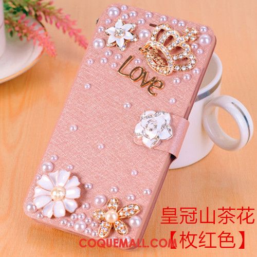 Étui Huawei Nova 3i Blanc Téléphone Portable Étui En Cuir, Coque Huawei Nova 3i Strass Clamshell