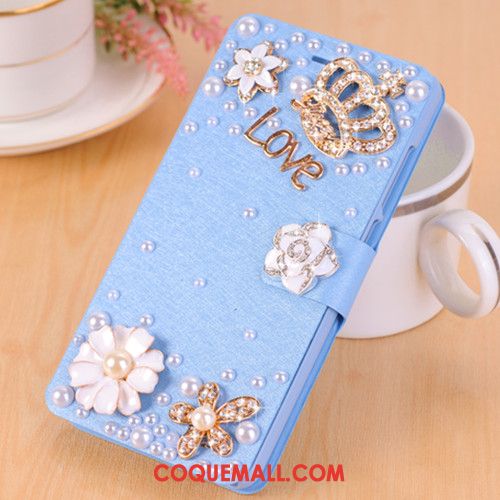 Étui Huawei Nova 3i Blanc Téléphone Portable Étui En Cuir, Coque Huawei Nova 3i Strass Clamshell