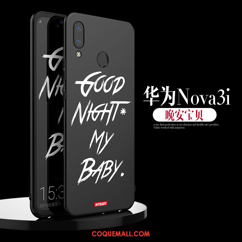 Étui Huawei Nova 3i Créatif Marque De Tendance Étoile, Coque Huawei Nova 3i Noir Téléphone Portable