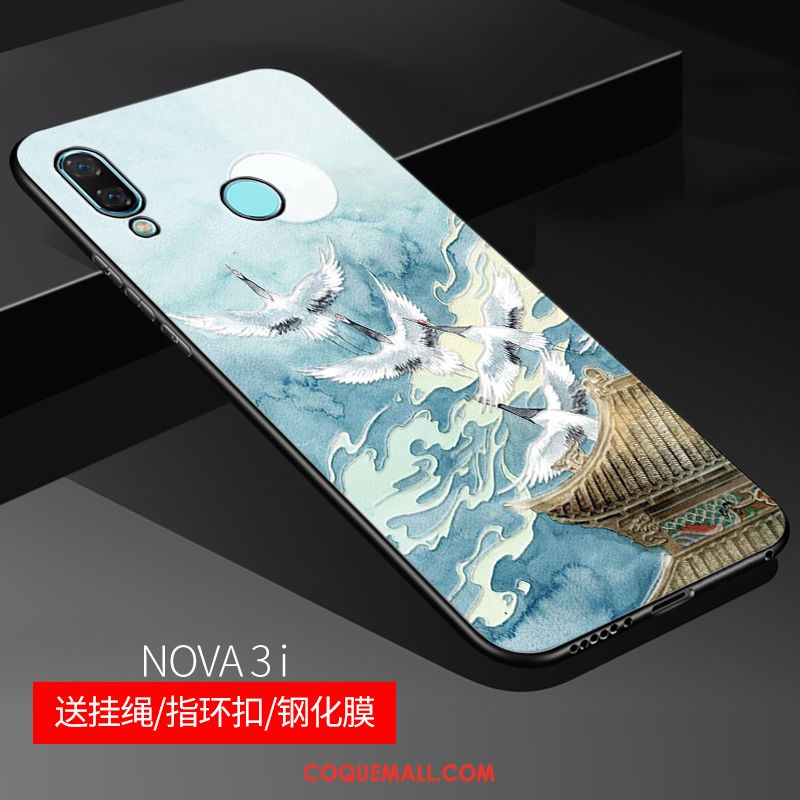 Étui Huawei Nova 3i Gaufrage Rose Délavé En Daim, Coque Huawei Nova 3i Personnalisé Protection