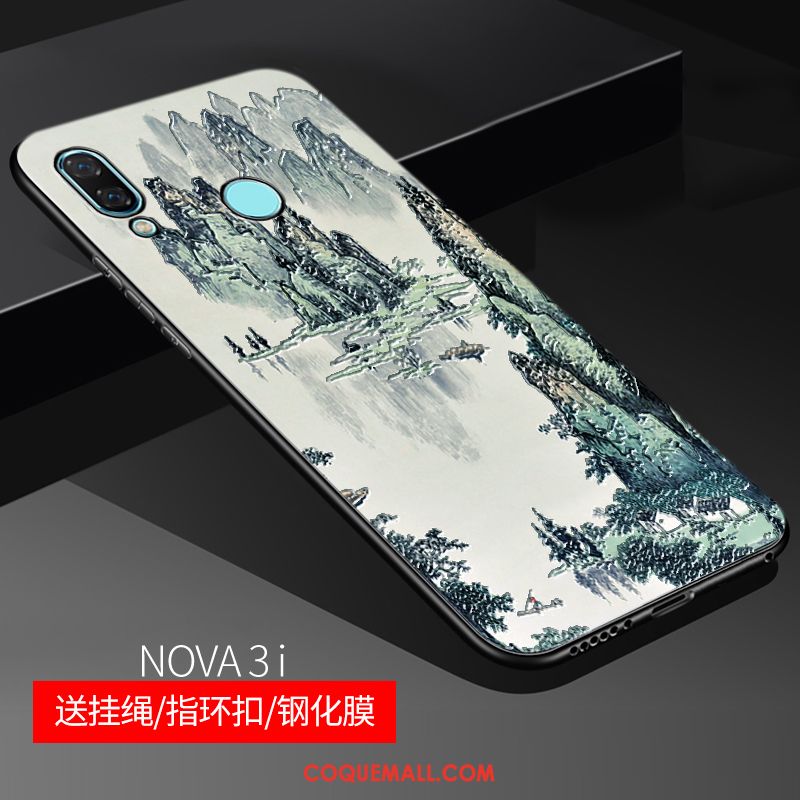 Étui Huawei Nova 3i Gaufrage Rose Délavé En Daim, Coque Huawei Nova 3i Personnalisé Protection