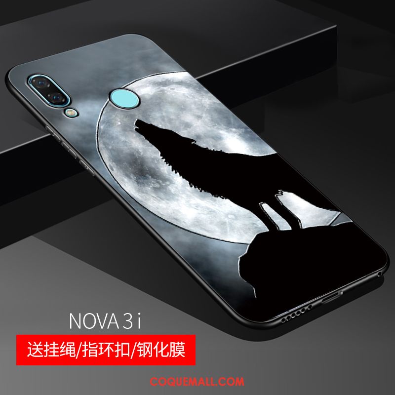 Étui Huawei Nova 3i Gaufrage Rose Délavé En Daim, Coque Huawei Nova 3i Personnalisé Protection