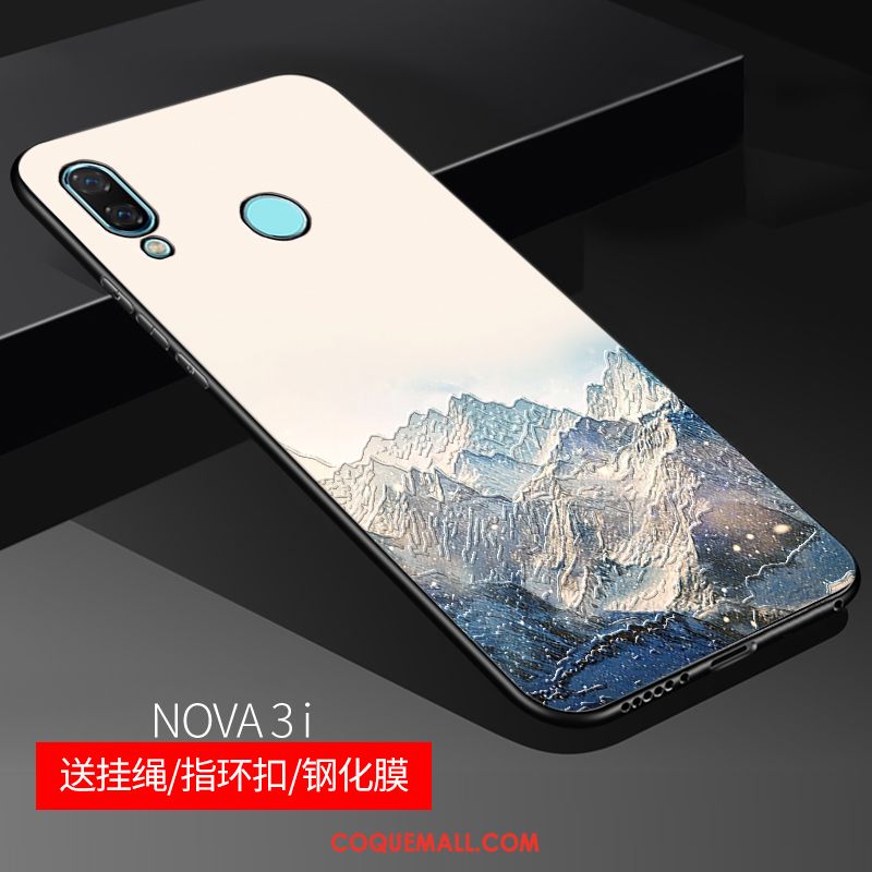 Étui Huawei Nova 3i Gaufrage Rose Délavé En Daim, Coque Huawei Nova 3i Personnalisé Protection