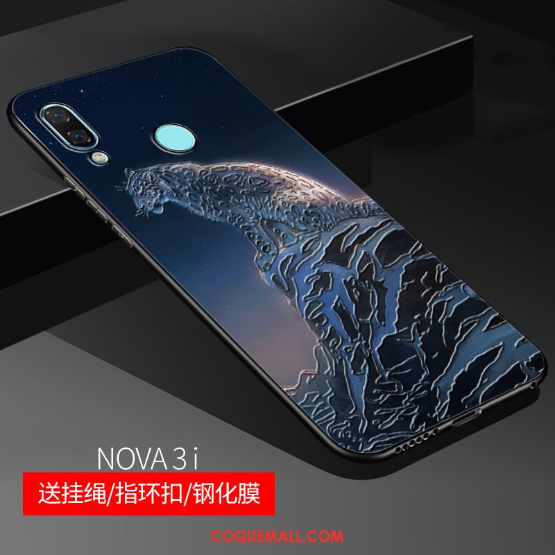 Étui Huawei Nova 3i Gaufrage Rose Délavé En Daim, Coque Huawei Nova 3i Personnalisé Protection