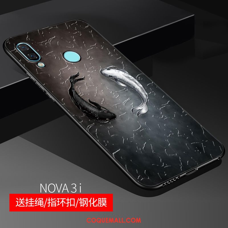 Étui Huawei Nova 3i Gaufrage Rose Délavé En Daim, Coque Huawei Nova 3i Personnalisé Protection