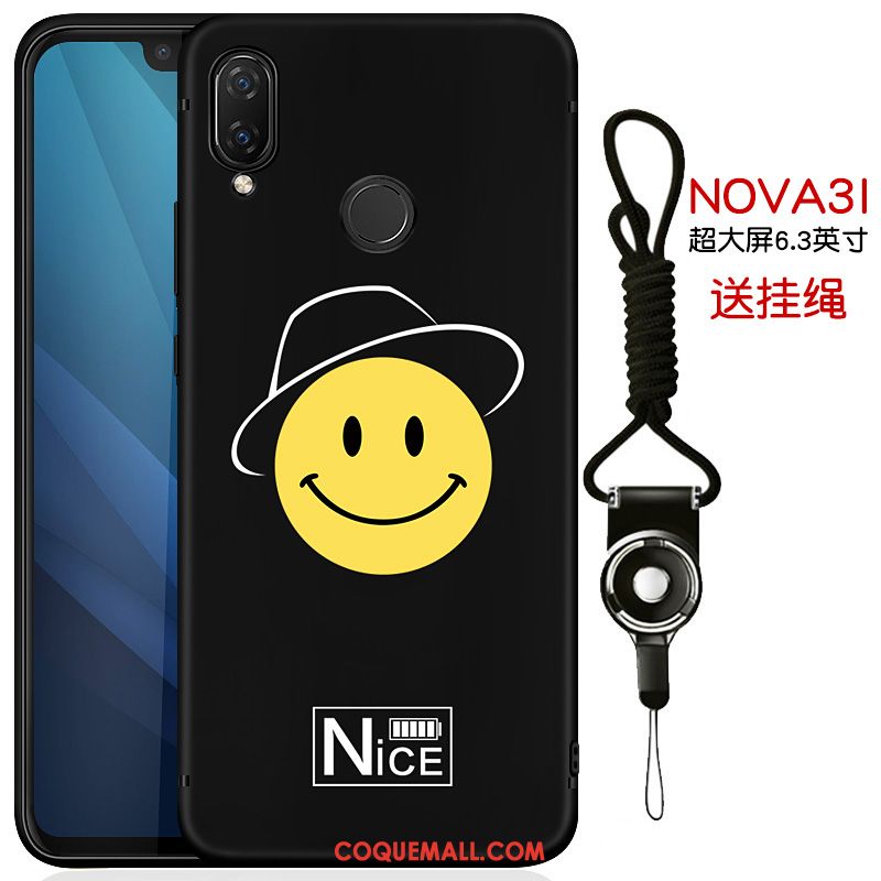 Étui Huawei Nova 3i Incassable Silicone Marque De Tendance, Coque Huawei Nova 3i Noir Téléphone Portable