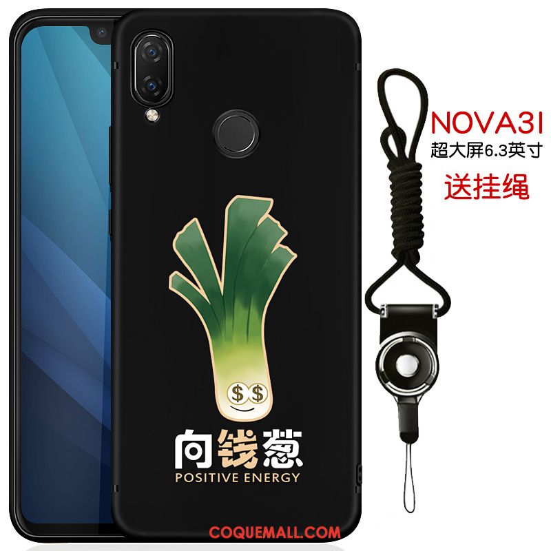 Étui Huawei Nova 3i Incassable Silicone Marque De Tendance, Coque Huawei Nova 3i Noir Téléphone Portable