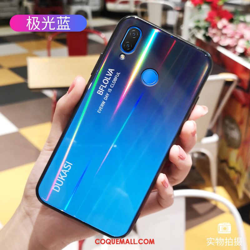 Étui Huawei Nova 3i Noir Incassable Fluide Doux, Coque Huawei Nova 3i Verre Personnalité