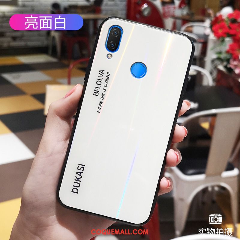 Étui Huawei Nova 3i Noir Incassable Fluide Doux, Coque Huawei Nova 3i Verre Personnalité