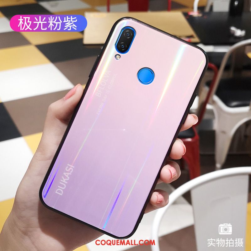 Étui Huawei Nova 3i Noir Incassable Fluide Doux, Coque Huawei Nova 3i Verre Personnalité