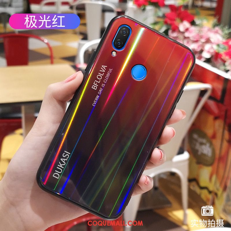 Étui Huawei Nova 3i Noir Incassable Fluide Doux, Coque Huawei Nova 3i Verre Personnalité