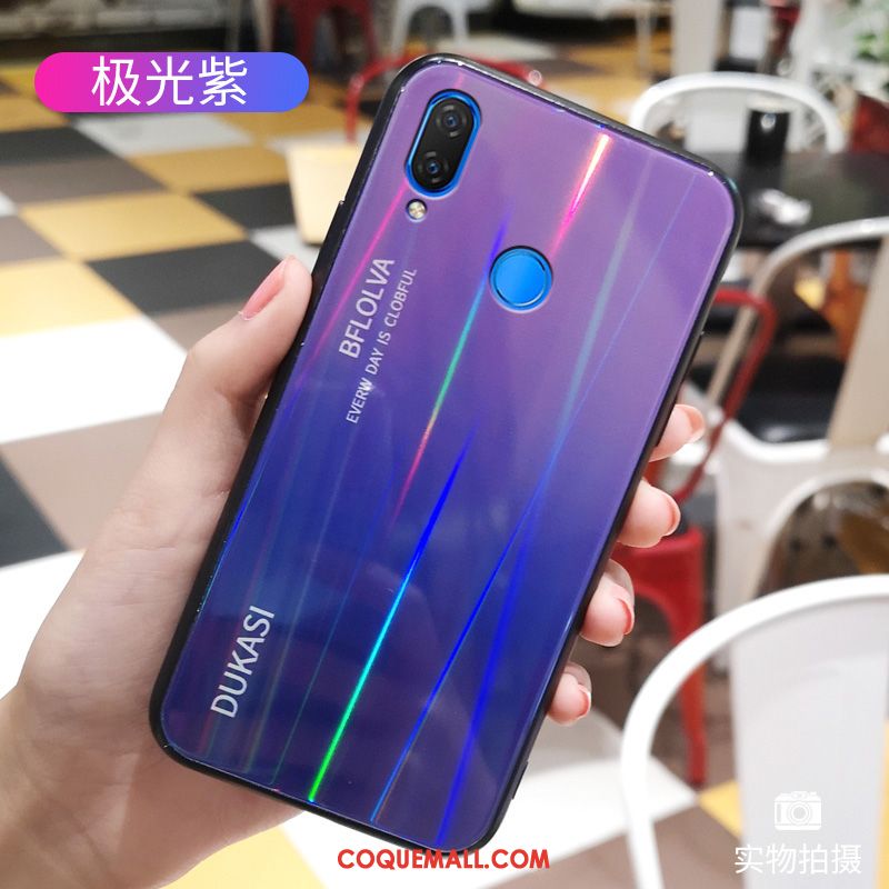 Étui Huawei Nova 3i Noir Incassable Fluide Doux, Coque Huawei Nova 3i Verre Personnalité