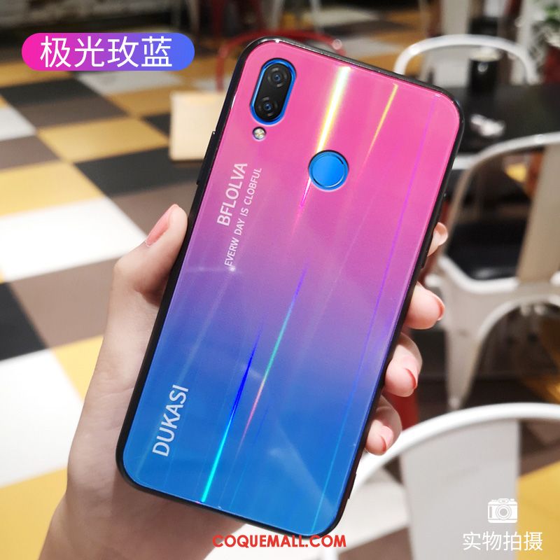 Étui Huawei Nova 3i Noir Incassable Fluide Doux, Coque Huawei Nova 3i Verre Personnalité