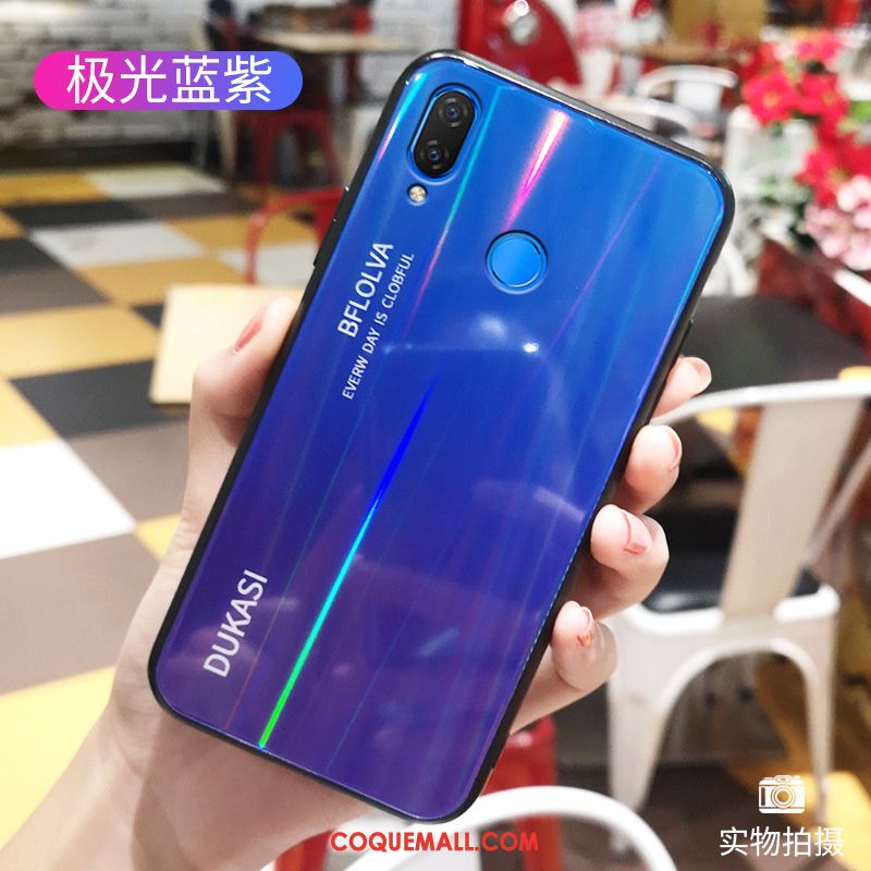 Étui Huawei Nova 3i Noir Incassable Fluide Doux, Coque Huawei Nova 3i Verre Personnalité