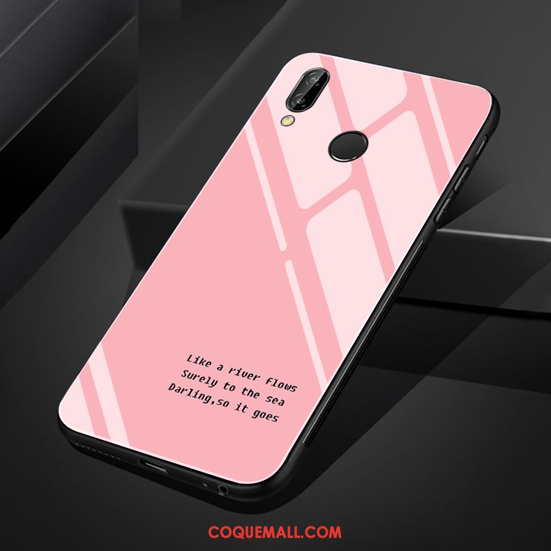 Étui Huawei Nova 3i Noir Simple Rose, Coque Huawei Nova 3i Silicone Net Rouge Nackte Farbe