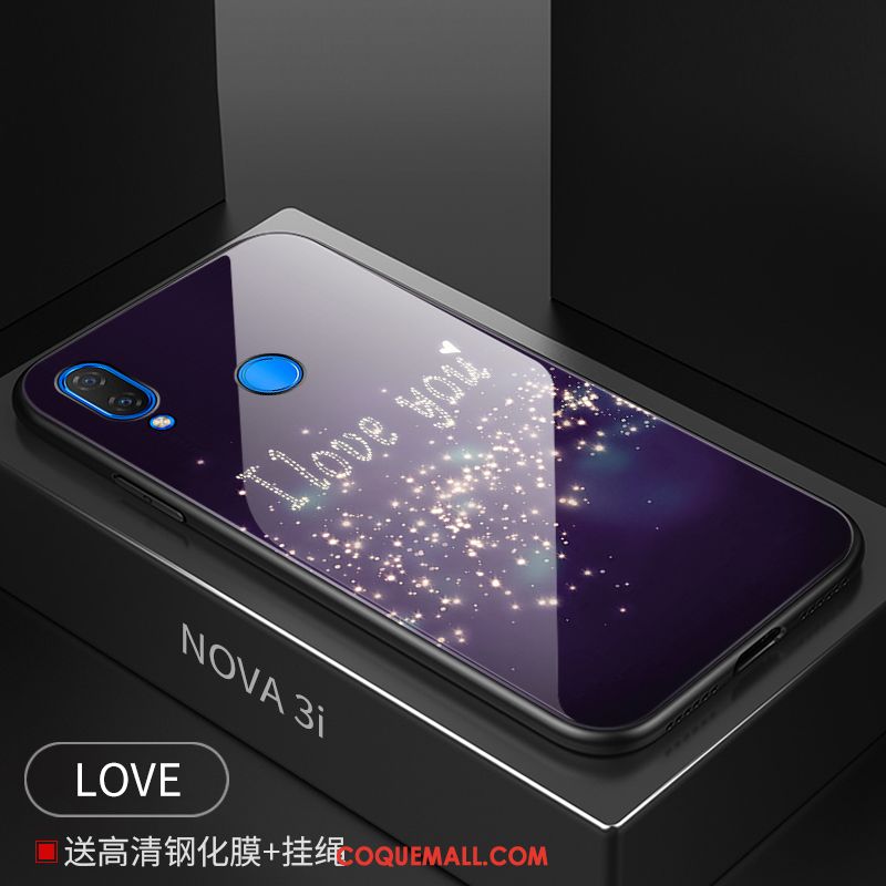 Étui Huawei Nova 3i Personnalité Miroir Délavé En Daim, Coque Huawei Nova 3i Verre Tout Compris