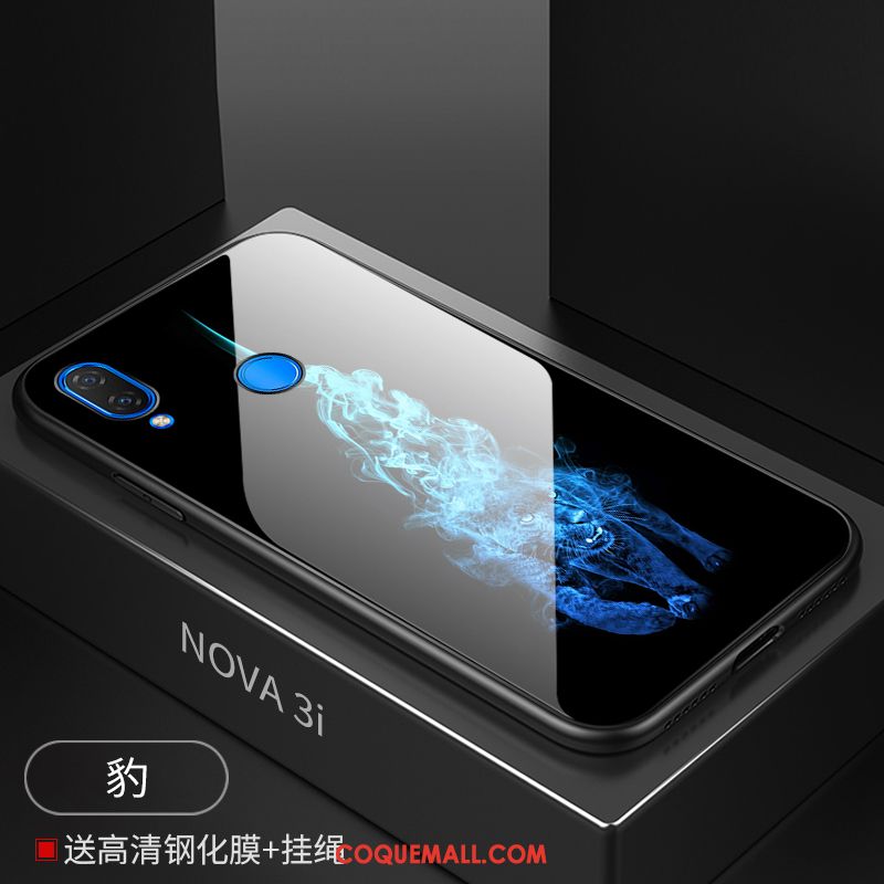 Étui Huawei Nova 3i Personnalité Miroir Délavé En Daim, Coque Huawei Nova 3i Verre Tout Compris