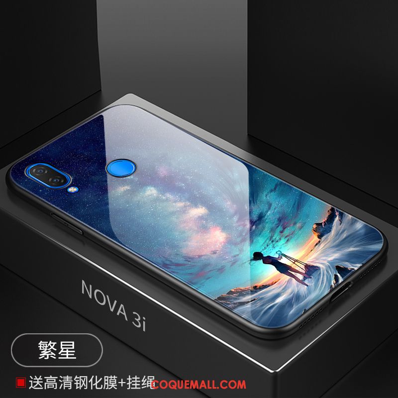 Étui Huawei Nova 3i Personnalité Miroir Délavé En Daim, Coque Huawei Nova 3i Verre Tout Compris