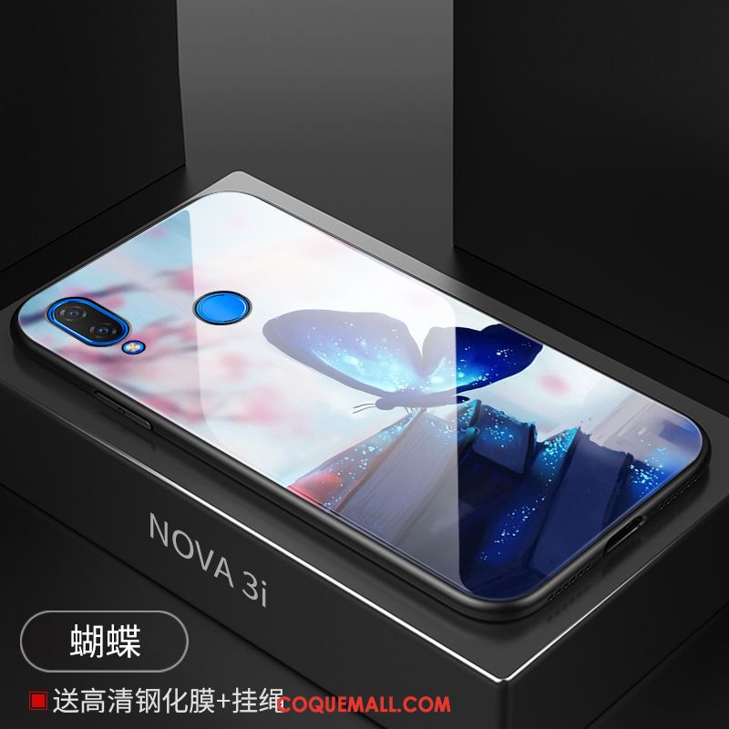Étui Huawei Nova 3i Personnalité Miroir Délavé En Daim, Coque Huawei Nova 3i Verre Tout Compris