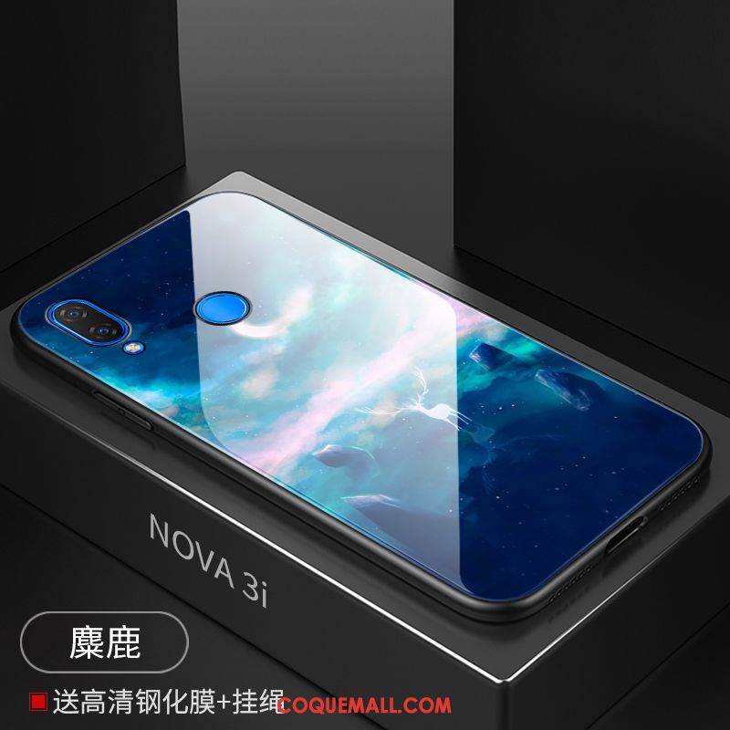 Étui Huawei Nova 3i Personnalité Miroir Délavé En Daim, Coque Huawei Nova 3i Verre Tout Compris