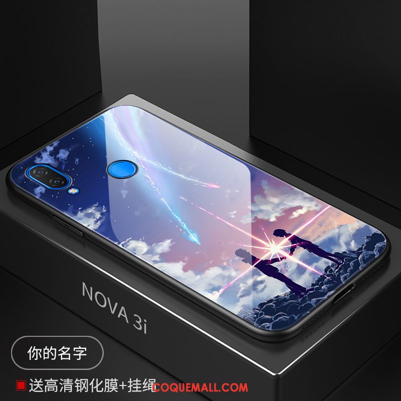 Étui Huawei Nova 3i Personnalité Miroir Délavé En Daim, Coque Huawei Nova 3i Verre Tout Compris