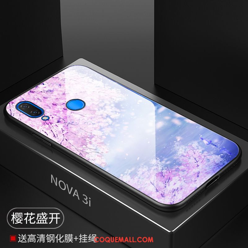 Étui Huawei Nova 3i Personnalité Miroir Délavé En Daim, Coque Huawei Nova 3i Verre Tout Compris