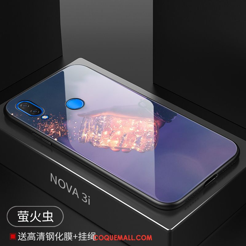 Étui Huawei Nova 3i Personnalité Miroir Délavé En Daim, Coque Huawei Nova 3i Verre Tout Compris