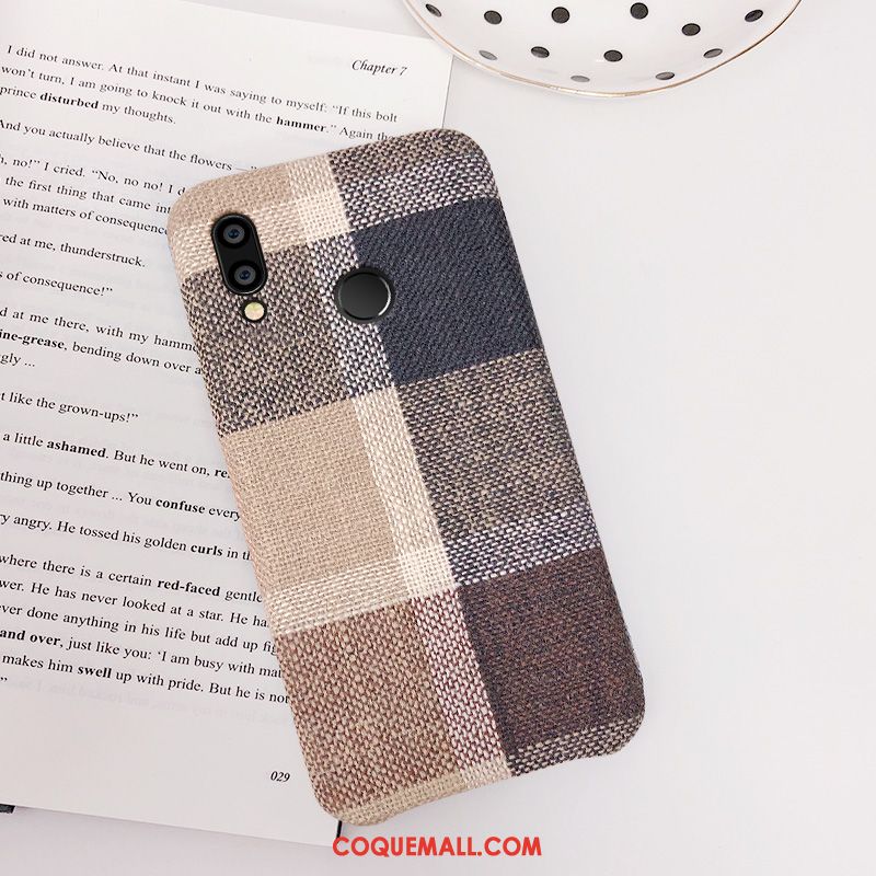 Étui Huawei Nova 3i Personnalité Tissu Téléphone Portable, Coque Huawei Nova 3i Simple Tout Compris Braun