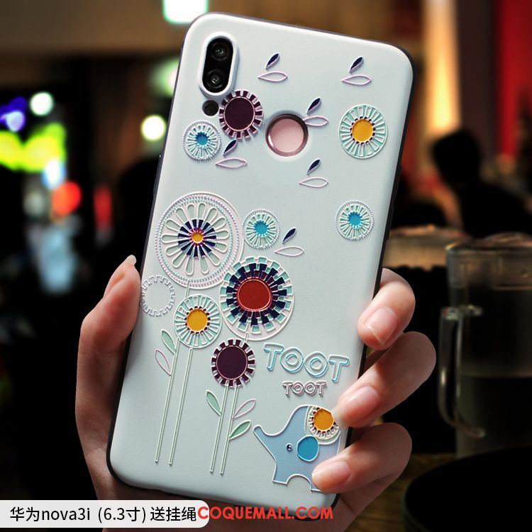 Étui Huawei Nova 3i Personnalité Vert Tendance, Coque Huawei Nova 3i Incassable Téléphone Portable