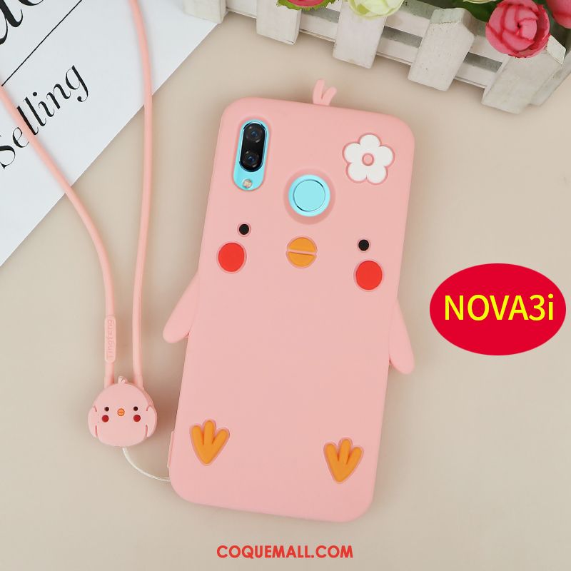 Étui Huawei Nova 3i Protection Créatif Silicone, Coque Huawei Nova 3i Rose Fluide Doux