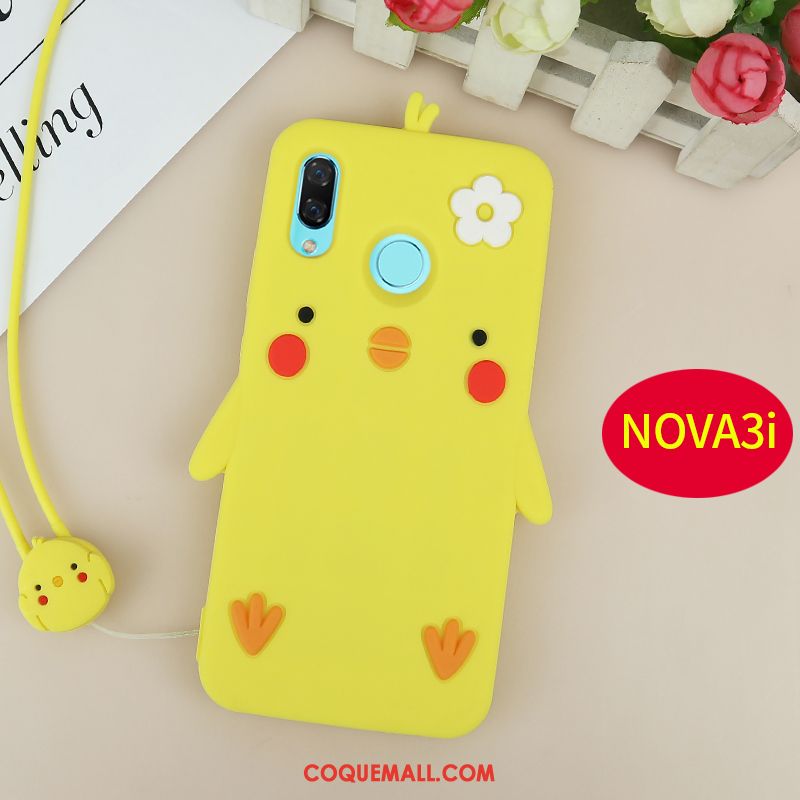 Étui Huawei Nova 3i Protection Créatif Silicone, Coque Huawei Nova 3i Rose Fluide Doux